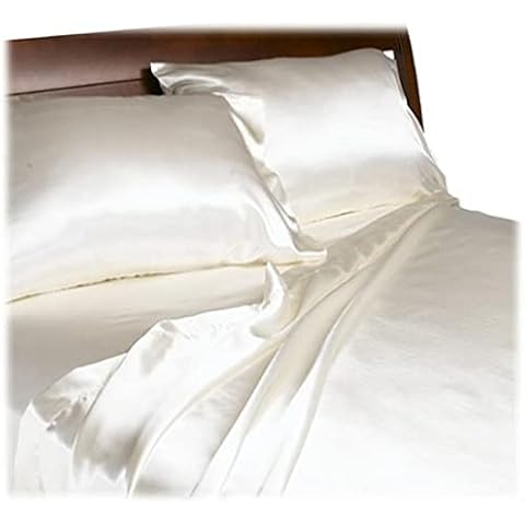 Royal Opulence Divatex Home Fashions Satin King Sheet Set, Ivory Cover