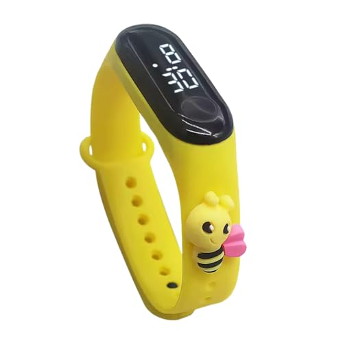 Image of Digital Dial Waterproof Stylish and Fashionable Wrist Smart Watch LED Band for Kids, Rakhi, Colorful Cartoon Character Super Hero for Boys & Girls (Removable Silicon Strap) (Yellow Honey Bee)
