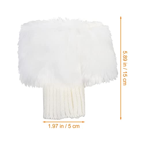 Image of BESPORTBLE 1 Pair White Faux Fur Boot Covers - Plush Cotton Leg Warmers for Women, Winter Fuzzy Sock Toppers, Short Knitted Boot Cuffs for Outdoor Use