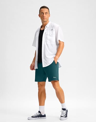Image of Pudolla Men's Running Gym Shorts with Zipper Pockets 5 inch /7 inch / Lightweight Quick Dry Running Workout Athletic Short