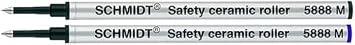 Pack of 2 - Schmidt 5888 M Safety Ceramic Rollerball Metal Refill Black/Blue Medium Tip