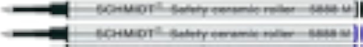 Pack of 2 - Schmidt 5888 M Safety Ceramic Rollerball Metal Refill Black/Blue Medium Tip