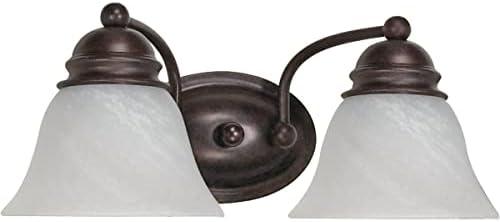 Nuvo 60/345 Empire Two Light Vanity with Alabaster Glass, Old Bronze
