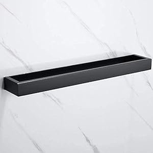 Melairy Handdoekring SUS 304 roestvrij staal afwerking zwart mat badkamer handdoekhouder accessoires 3M zelfklevend (zwart)