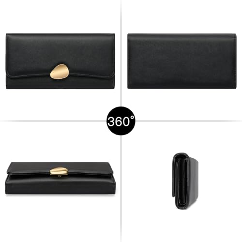 Image of Wallets for Women Trifold Wristlet Wallets Large Capacity RFID Blocking Ladies Purse Credit Card Holder