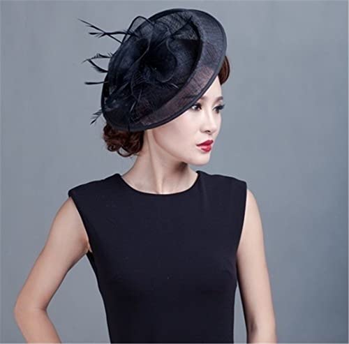 Barrette à fleurs en plumes style chapeau bibi pour fixation cheveux stable