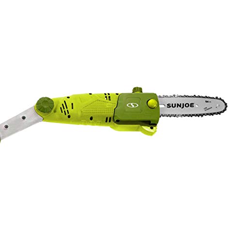 Image of Sun Joe SWJ802E 9 FT 6.5 Amp Electric Pole Chain Saw with Adjustable Head, Green