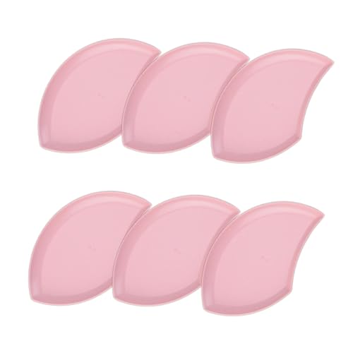 Image of YANCI Lightweight Wheat Straw Appetizer Plates, Reusable Unbeakeable Dinner Plates Set, 18 x 11 cm, Dishwasher & Microwave Safe (Pink, Pack of 6)