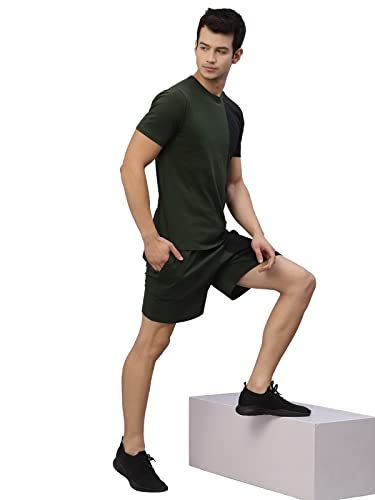 Image of RIGO Cotton Waffle Knit Self Textured Casual Style Co-Ord Set for Men's|Night Suit Set for Men's|Lounge-Wear Nightdress Pajama Set for Men's|Night Wear,Beach Wear,Vacation Wear Green,Black,X Large