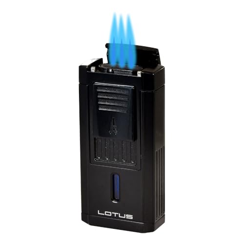 Encendedor Lotus Duke Triplo con Cortador Negro Mate