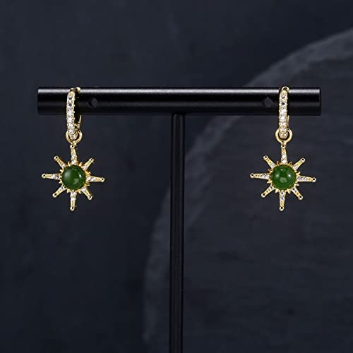 Pendientes colgantes Pendientes de piedras preciosas con incrustaciones de la estrella con incrustaciones de seis puntas for damas de lujo con elegantes pendientes de joyería de banquete de fiesta Pen