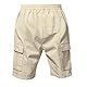 Aoouekul Leinen Shorts Herren Sommershorts Strandshorts Herrenhose Kurz Jogginghose Locker Freizeithose für Herren Casual Cargo Short (Khaki,3XL)