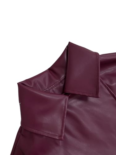 utcoco Womens Faux Leather Long Trench Coat Lapel Collar Button Down Maxi Overcoat Duster Jacket for Fall & Winter3