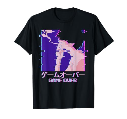 Japonais Vaporwave Tuxedo Sad Anime Boy Game Over Esthétique T-Shirt