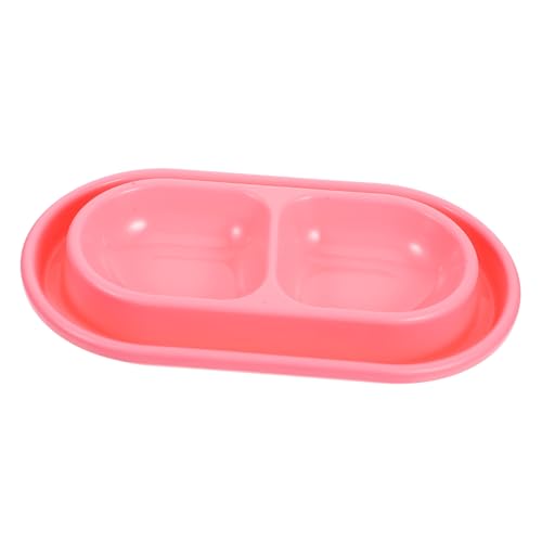 UTHCLO 防??ペットダブルボウル 猫用食器食べやすい 深い水溝付き 転倒防止設計 小中型犬子猫対応 グレーおしゃれ 餌と水同時給餌効率化