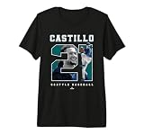 Number and Portrait Luis Castillo Seattle MLBPA Premium T-Shirt