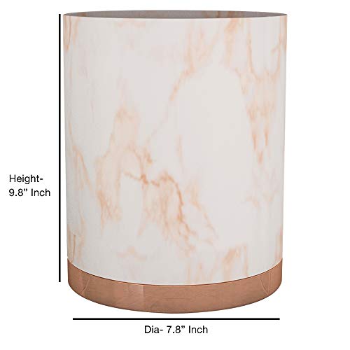 Nu Steel Resin Misty Copper Bathroom Accessories Set, 8 Piece Luxury Ensemble Includes Cotton Container, Soap Dish, Toothbrush Holder, Tumbler, Soap Pump, Waste Basket, Boutique Tissue, Amenity Tray #TOP6