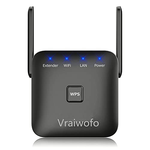 Vraiwofo WiFi Extender โ WiFi Repeater up to 9200 Ftยฒ & 45 Devices, Internet Range Amplifier for Home & Outdoor, with Ethernet Port & AP Mode