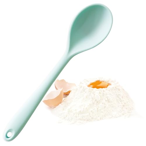 ScrapCooking - Cuillère en Silicone - 27,3 x 5,4 cm - Résiste Hautes Températures & Ne Raye Pas - Cuillère pour Cuisine & Pâtisserie - Vert d’Eau - 5280