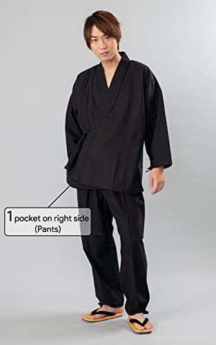 Samue Men's japanese clothes[Made in Japan] (Black, X-Large)2