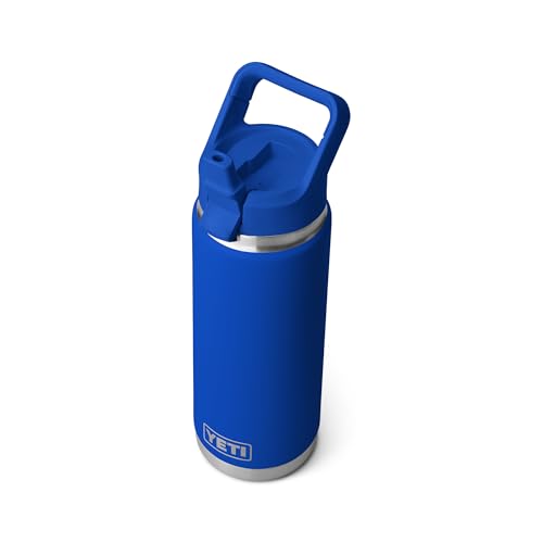 Image of YETI Rambler 26 oz Bottle, Vacuum Insulated, Stainless Steel with Color Matching Straw Cap