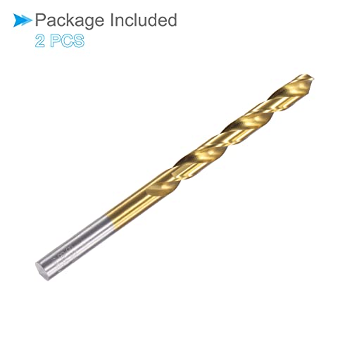 CoCud Spiralbohrer 6.8mm Bohrer Durchmesser Titan Beschichtet Schnellarbeitsstahl 6542 Gerader Rund Schaft - (Anwendung: für Edelstahl Stahl Legierung Metall) 2Stk