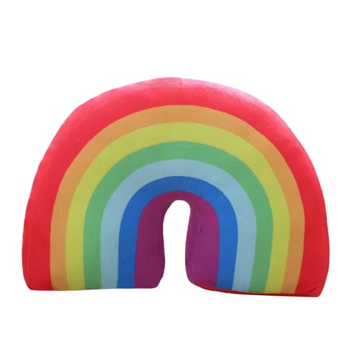 XiRiDa 13.7 Rainbow Throw Pillow Plush Rainbow Shaped Cushion Decor Toys