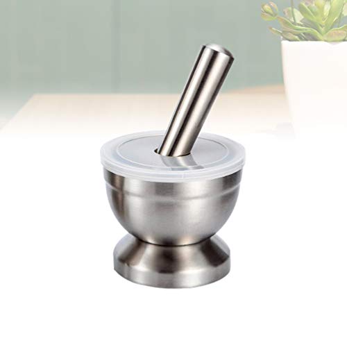 Hemoton 1 pç prático durável doméstico aço inoxidável multifuncional moedor de alho pote de alho esp