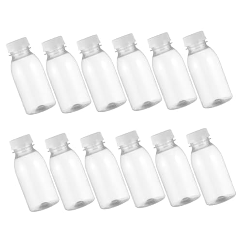 PHENOFICE 20pcs Milk Bottle Juice Bottles Milk Tea Bottles Drink Bottles with Caps Clear Bottles with Caps Empty Bottles for Drinks Cold Beverage Bottles Small Bottles Transparent The Pet