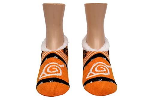 Everything Legwear Naruto Shippuden Hidden Leaf Fair Isle Plush Slip On Socks - One Size Fits Most (1 Pair)3