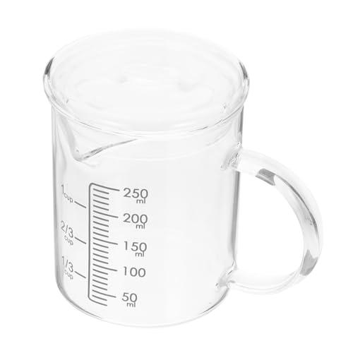 Cabilock Taza Medidora Con Escala De Vidrio Taza Graduada Para Cocina Para Hornear Con Tapa Resistente Al Calor