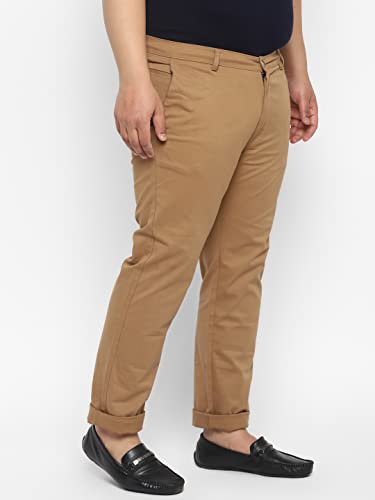 Image of Urbano Plus Men Mid Rise Cotton Regular Fit Casual Chino Pants Stretch