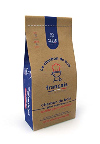 Soler | Gros Charbon DE Bois FRANÇAIS pour LA Cuisine AU Barbecue 40L | ALLUMAGE Rapide ET DE Qualite GASTRONOMIQUE 3425340000799, Charcoal, Unique
