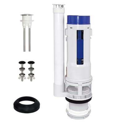 Ulinlo Pouly 2-Inch Dual Flush Valve Repair Kit for 2-Piece Toilet, Includes 9.7" Height Flush Valve, 1.4" Threaded Button, Gasket, Bolts
