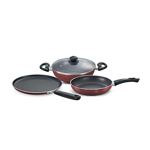 Prestige Omega Deluxe Induction Base Non-Stick Kitchen Set, 3-Pieces