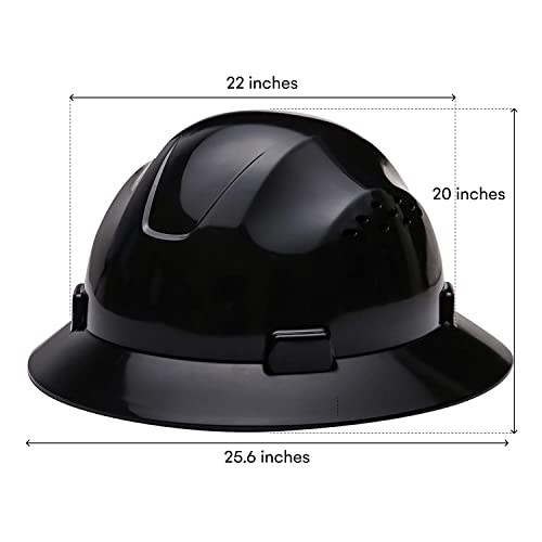 Noa Store Full Brim Hard Hat With Hdpe Shell And Fast-Trac Suspension Work Safety Helmet | Short Brim For Better Visibility Meets All Requirements For Type 1 Top Impact Helmet | Black #TOP2
