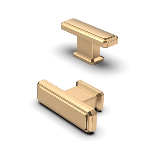 FURNIWARE 10 Stück Möbelknöpfe Champagner Bronze, T Schrankgriffe, Vintage Küchengriffe, Zinklegierung Schubladenknopf, Kommode Türgriffe, Knöpfe für Schränke, Kleiderschrank