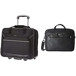 Amazon Maletin Para Portatil Amazon Basics - Maletín para Portátil con Ruedas De Rápido Movimiento Y Bolsillo Delantero Accesible + - Funda Compacta para Portátil con Correa