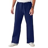 Medline ComfortEase Unisex Reversible Drawstring-Waist Scrub Pants, Midnight Blue, Size X-Small, Regular Inseam