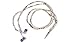 handcandy HF002BD THE PUKA Stereo Headphone Necklace, Natural Wood Brown/Clear/Silver Beads