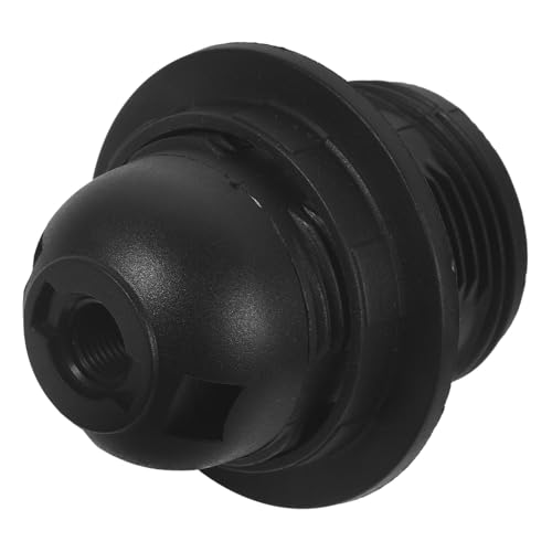 SEWACC E26 Light Bulb Socket Holder Flame Retardant Lamp Base Full Threaded Screw Single Ring Black 250v Lamp Socket Replacement