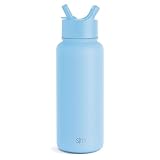 Simple Modern Water Bottle with Straw and Chug Lid Vacuum Insulated Stainless Steel Metal Thermos | Reusable Leak Proof BPA-Free Flask for Sports, Gym | Summit Collection | 32oz | Forget Me Not