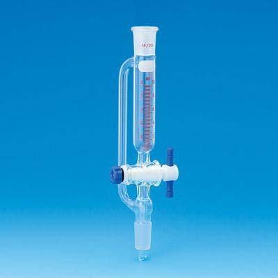 7297-37 Filtering Funnel, Graduated, Pressure Equalizing, 1:5 PTFE Plug, 1000mL Capacity, 24/40 Top Joint