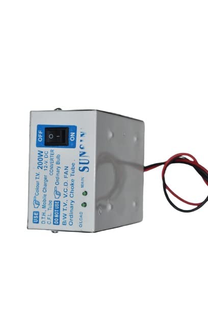 Image of 200 watt 12v DC to AC converter for TV, LED, Fan, DTH with double socket output