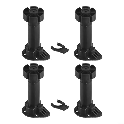 Paquete de 4 patas ajustables para patas de muebles, patas de nivelación de gabinete de plástico resistente para sofá, mesa, armario, marco de cama, soportes de soporte para muebles de cocina, color