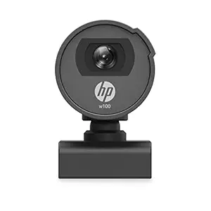 HP w100 480P 30 FPS Digital Webcam with Built-in Mic, Plug and Play Setup, Wide-Angle View for Video Calling on Skype, Zoom, Microsoft Teams and Other Apps (Black) at Rs. 399