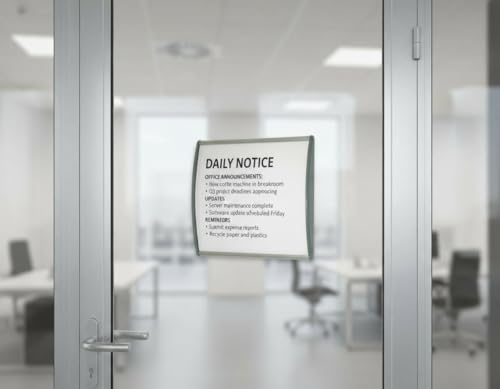 SET OF 4, SIGN HOLDER DOOR WALL MOUNT NAME PLATE FRAME OFFICE DISPLAY CURVATURE PLAQUE SILVER ALUMINUM, 4.00
