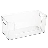 Simplify Rectangular Kitchen Cabinet & Pantry | Fridge Storage | Bathroom | Office Tote | Super Clear Open Front Organizer Bin, Large