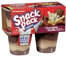 Hunt's, Snack Packs, Pudding and Tapioca Choices, 4 Cups, 13oz Package (Pack of 4) (Choose By Flavor) (Chocolate Vanilla)