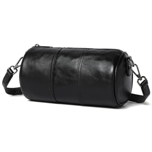 Image of COOLCY Crossbody Bags for Women Genuine Leather Soft Trendy Circle Cross Body Shoulder Bag Designer Cylinder Purses handbags